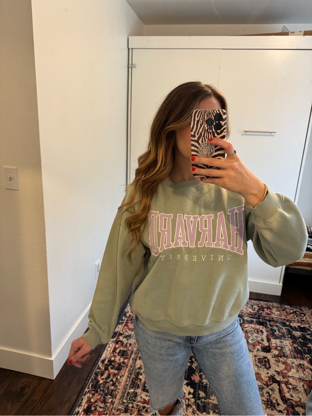 Harvard Graphic Crewneck Sweater - Sage Green